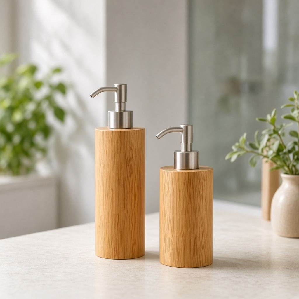 Seifenspender-Set Bambus, 2-teilig
