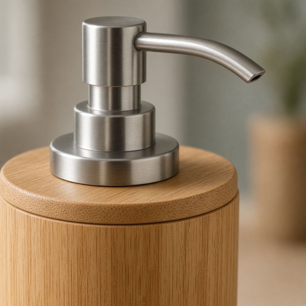 Seifenspender-Set Bambus, 2-teilig — Detailansicht