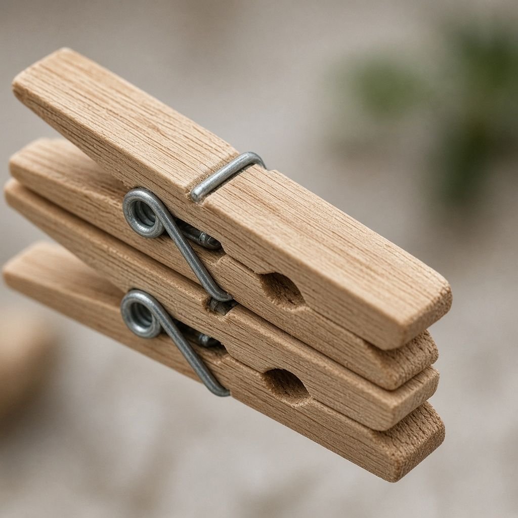 Wäscheleinen-Set mit Klammern, 20 Stück — Detailansicht